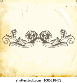 Retro baroque decorations element with flourishes calligraphic ornament. Vintage style design collection for Posters, Placards, Invitations, Banners, Badges and Logotypes.