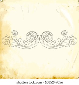 Retro baroque decorations element with flourishes calligraphic ornament. Vintage style design collection for Posters, Placards, Invitations, Banners, Badges and Logotypes.