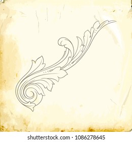 Retro baroque decorations element with flourishes calligraphic ornament. Vintage style design collection for Posters, Placards, Invitations, Banners, Badges and Logotypes.