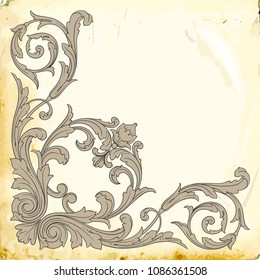 Retro baroque decorations element with flourishes calligraphic ornament. Vintage style design collection for Posters, Placards, Invitations, Banners, Badges and Logotypes.