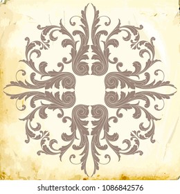 Retro baroque decorations element with flourishes calligraphic ornament. Vintage style design collection for Posters, Placards, Invitations, Banners, Badges and Logotypes.