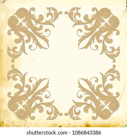 Retro baroque decorations element with flourishes calligraphic ornament. Vintage style design collection for Posters, Placards, Invitations, Banners, Badges and Logotypes.