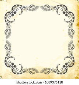 Retro baroque decorations element with flourishes calligraphic ornament. Vintage style design collection for Posters, Placards, Invitations, Banners, Badges and Logotypes.