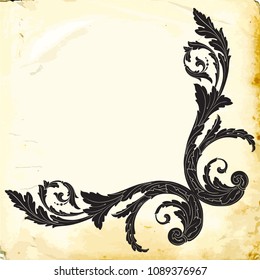 Retro baroque decorations element with flourishes calligraphic ornament. Vintage style design collection for Posters, Placards, Invitations, Banners, Badges and Logotypes.