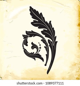 Retro baroque decorations element with flourishes calligraphic ornament. Vintage style design collection for Posters, Placards, Invitations, Banners, Badges and Logotypes.