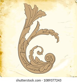 Retro baroque decorations element with flourishes calligraphic ornament. Vintage style design collection for Posters, Placards, Invitations, Banners, Badges and Logotypes.