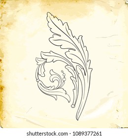 Retro baroque decorations element with flourishes calligraphic ornament. Vintage style design collection for Posters, Placards, Invitations, Banners, Badges and Logotypes.