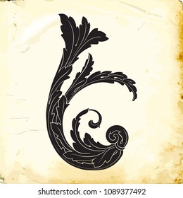 Retro baroque decorations element with flourishes calligraphic ornament. Vintage style design collection for Posters, Placards, Invitations, Banners, Badges and Logotypes.