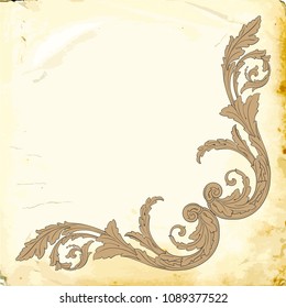 Retro baroque decorations element with flourishes calligraphic ornament. Vintage style design collection for Posters, Placards, Invitations, Banners, Badges and Logotypes.