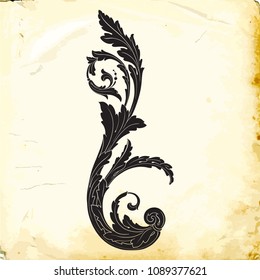 Retro baroque decorations element with flourishes calligraphic ornament. Vintage style design collection for Posters, Placards, Invitations, Banners, Badges and Logotypes.