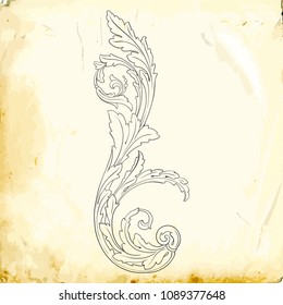 Retro baroque decorations element with flourishes calligraphic ornament. Vintage style design collection for Posters, Placards, Invitations, Banners, Badges and Logotypes.