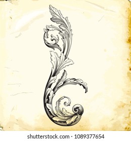 Retro baroque decorations element with flourishes calligraphic ornament. Vintage style design collection for Posters, Placards, Invitations, Banners, Badges and Logotypes.