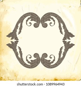 Retro baroque decorations element with flourishes calligraphic ornament. Vintage style design collection for Posters, Placards, Invitations, Banners, Badges and Logotypes.