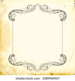 Retro baroque decorations element with flourishes calligraphic ornament. Vintage style design collection for Posters, Placards, Invitations, Banners, Badges and Logotypes.