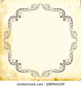 Retro baroque decorations element with flourishes calligraphic ornament. Vintage style design collection for Posters, Placards, Invitations, Banners, Badges and Logotypes.