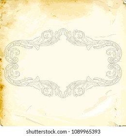 Retro baroque decorations element with flourishes calligraphic ornament. Vintage style design collection for Posters, Placards, Invitations, Banners, Badges and Logotypes.