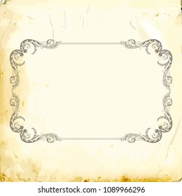 Retro baroque decorations element with flourishes calligraphic ornament. Vintage style design collection for Posters, Placards, Invitations, Banners, Badges and Logotypes.