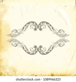 Retro baroque decorations element with flourishes calligraphic ornament. Vintage style design collection for Posters, Placards, Invitations, Banners, Badges and Logotypes.