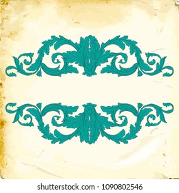 Retro baroque decorations element with flourishes calligraphic ornament. Vintage style design collection for Posters, Placards, Invitations, Banners, Badges and Logotypes.