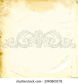 Retro baroque decorations element with flourishes calligraphic ornament. Vintage style design collection for Posters, Placards, Invitations, Banners, Badges and Logotypes.