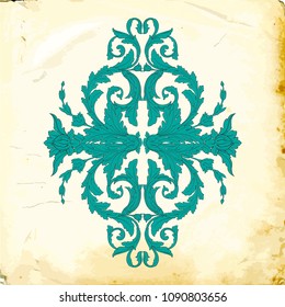 Retro baroque decorations element with flourishes calligraphic ornament. Vintage style design collection for Posters, Placards, Invitations, Banners, Badges and Logotypes.