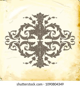 Retro baroque decorations element with flourishes calligraphic ornament. Vintage style design collection for Posters, Placards, Invitations, Banners, Badges and Logotypes.