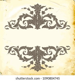 Retro baroque decorations element with flourishes calligraphic ornament. Vintage style design collection for Posters, Placards, Invitations, Banners, Badges and Logotypes.