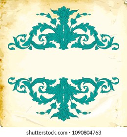 Retro baroque decorations element with flourishes calligraphic ornament. Vintage style design collection for Posters, Placards, Invitations, Banners, Badges and Logotypes.