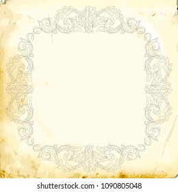 Retro baroque decorations element with flourishes calligraphic ornament. Vintage style design collection for Posters, Placards, Invitations, Banners, Badges and Logotypes.