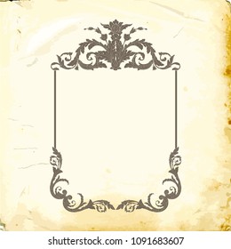 Retro baroque decorations element with flourishes calligraphic ornament. Vintage style design collection for Posters, Placards, Invitations, Banners, Badges and Logotypes.