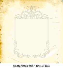 Retro baroque decorations element with flourishes calligraphic ornament. Vintage style design collection for Posters, Placards, Invitations, Banners, Badges and Logotypes.