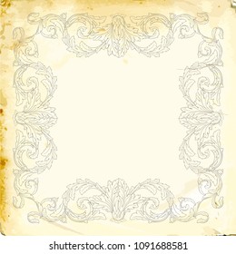 Retro baroque decorations element with flourishes calligraphic ornament. Vintage style design collection for Posters, Placards, Invitations, Banners, Badges and Logotypes.