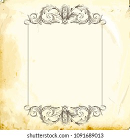 Retro baroque decorations element with flourishes calligraphic ornament. Vintage style design collection for Posters, Placards, Invitations, Banners, Badges and Logotypes.