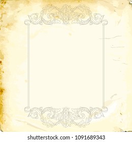 Retro baroque decorations element with flourishes calligraphic ornament. Vintage style design collection for Posters, Placards, Invitations, Banners, Badges and Logotypes.