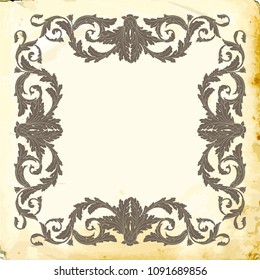 Retro baroque decorations element with flourishes calligraphic ornament. Vintage style design collection for Posters, Placards, Invitations, Banners, Badges and Logotypes.