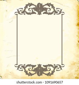 Retro baroque decorations element with flourishes calligraphic ornament. Vintage style design collection for Posters, Placards, Invitations, Banners, Badges and Logotypes.