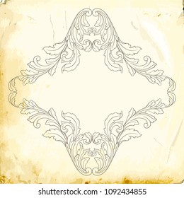 Retro baroque decorations element with flourishes calligraphic ornament. Vintage style design collection for Posters, Placards, Invitations, Banners, Badges and Logotypes.