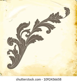 Retro baroque decorations element with flourishes calligraphic ornament. Vintage style design collection for Posters, Placards, Invitations, Banners, Badges and Logotypes.