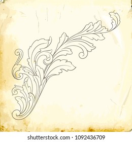 Retro baroque decorations element with flourishes calligraphic ornament. Vintage style design collection for Posters, Placards, Invitations, Banners, Badges and Logotypes.