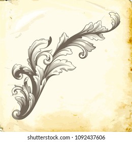 Retro baroque decorations element with flourishes calligraphic ornament. Vintage style design collection for Posters, Placards, Invitations, Banners, Badges and Logotypes.