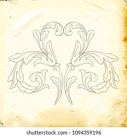 Retro baroque decorations element with flourishes calligraphic ornament. Vintage style design collection for Posters, Placards, Invitations, Banners, Badges and Logotypes.