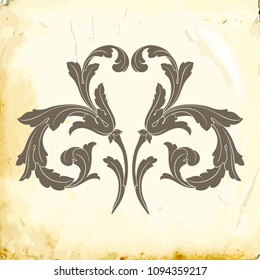 Retro baroque decorations element with flourishes calligraphic ornament. Vintage style design collection for Posters, Placards, Invitations, Banners, Badges and Logotypes.