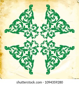 Retro baroque decorations element with flourishes calligraphic ornament. Vintage style design collection for Posters, Placards, Invitations, Banners, Badges and Logotypes.