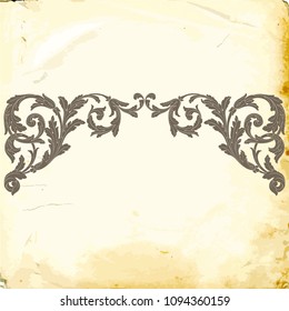 Retro baroque decorations element with flourishes calligraphic ornament. Vintage style design collection for Posters, Placards, Invitations, Banners, Badges and Logotypes.
