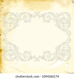 Retro baroque decorations element with flourishes calligraphic ornament. Vintage style design collection for Posters, Placards, Invitations, Banners, Badges and Logotypes.