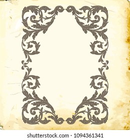 Retro baroque decorations element with flourishes calligraphic ornament. Vintage style design collection for Posters, Placards, Invitations, Banners, Badges and Logotypes.