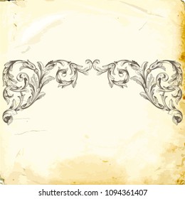 Retro baroque decorations element with flourishes calligraphic ornament. Vintage style design collection for Posters, Placards, Invitations, Banners, Badges and Logotypes.