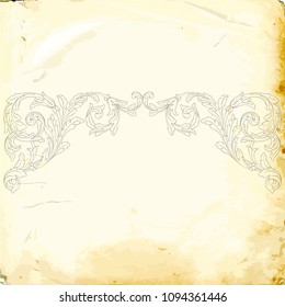 Retro baroque decorations element with flourishes calligraphic ornament. Vintage style design collection for Posters, Placards, Invitations, Banners, Badges and Logotypes.