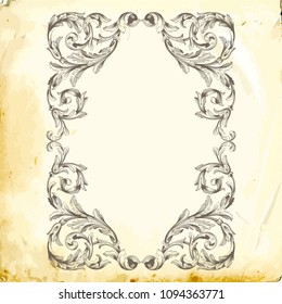 Retro baroque decorations element with flourishes calligraphic ornament. Vintage style design collection for Posters, Placards, Invitations, Banners, Badges and Logotypes.