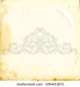 Retro baroque decorations element with flourishes calligraphic ornament. Vintage style design collection for Posters, Placards, Invitations, Banners, Badges and Logotypes.